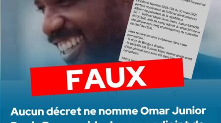 FAUX, OMAR JUNIOR DENIS N’A PAS ÉTÉ NOMMÉ AIDE DE CAMP ADJOINT DE DENIS SASSOU NGUESSO