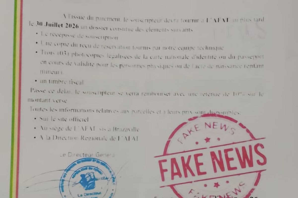ALERTE À L’ESCROQUERIE SUR LA PRÉTENDUE VENTE DE PARCELLES AFAT